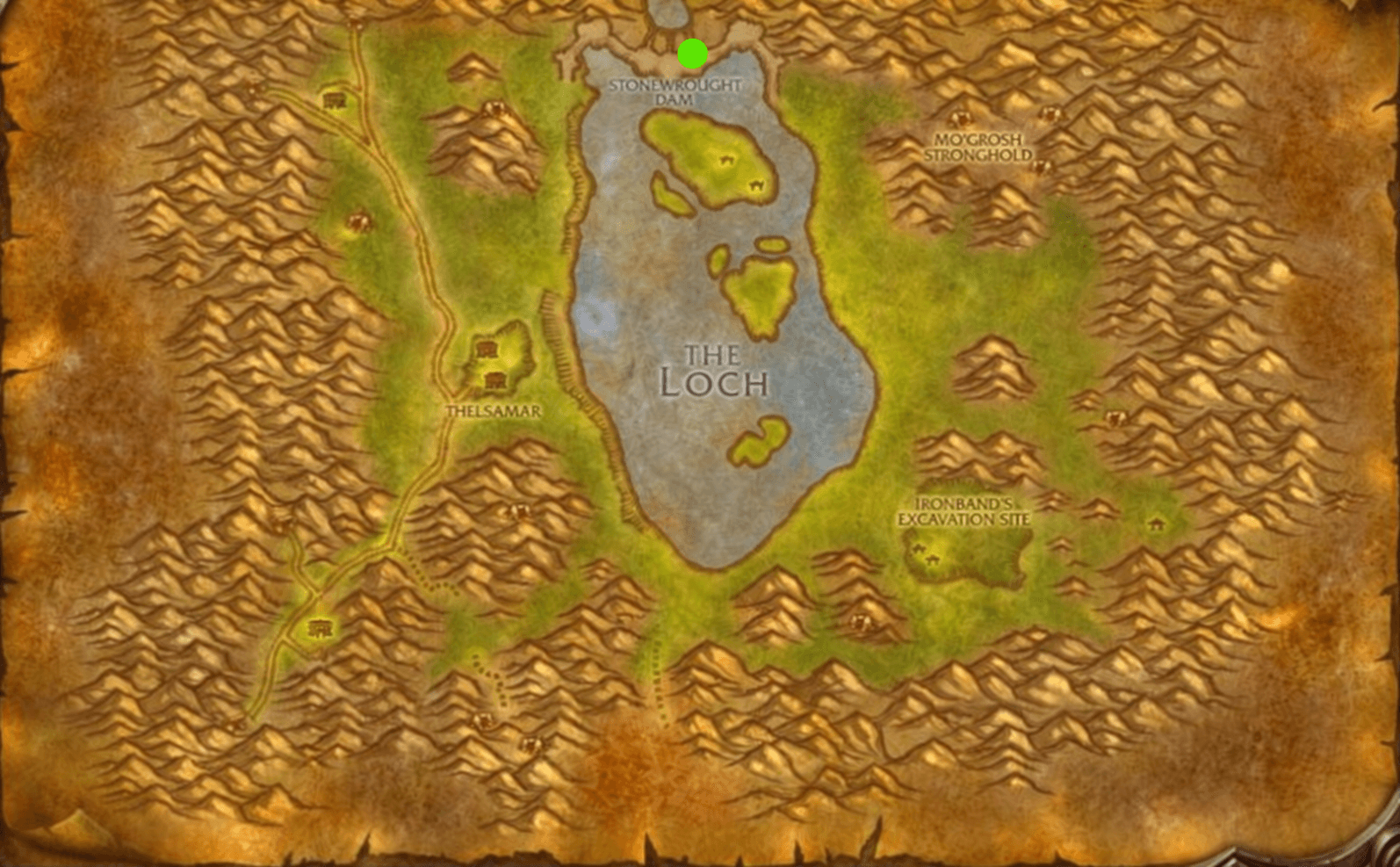 Loch Modan: location of the figurine on the dam