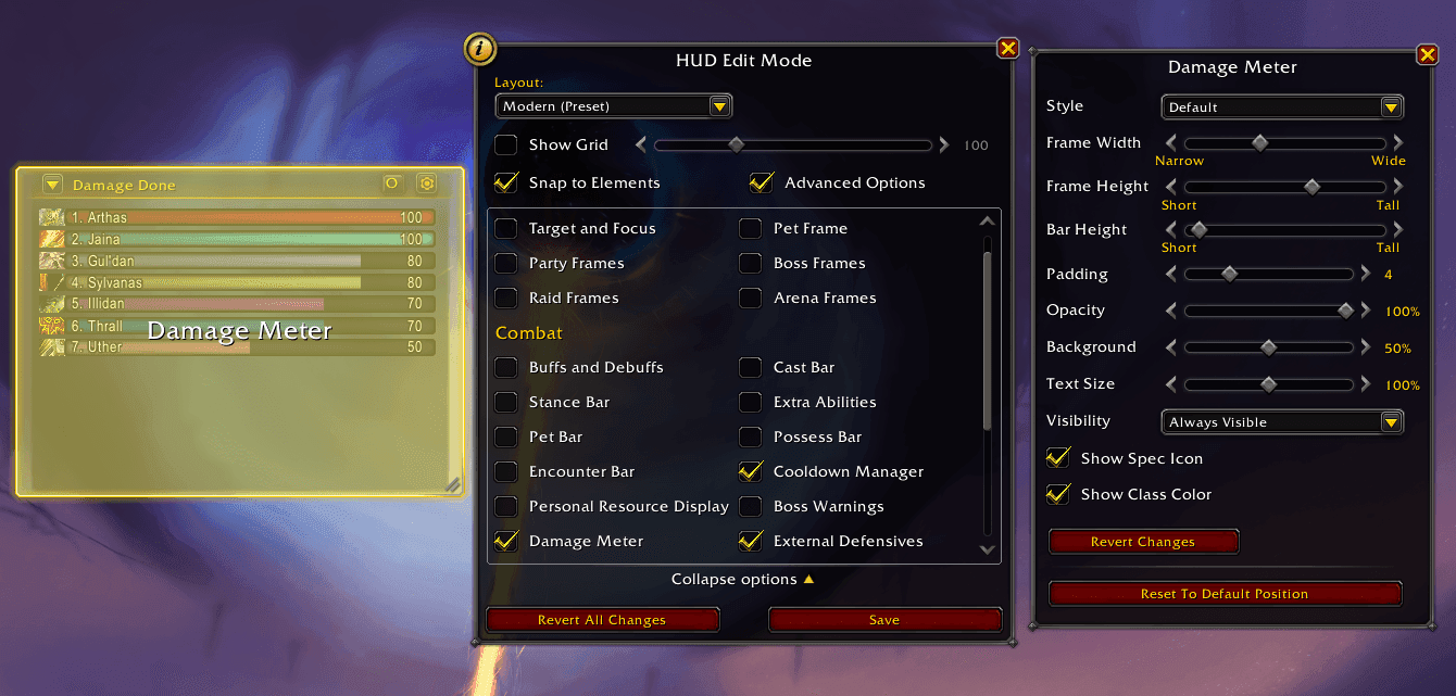 Movement and size — Damage Meter Movement and size — Damage Meter