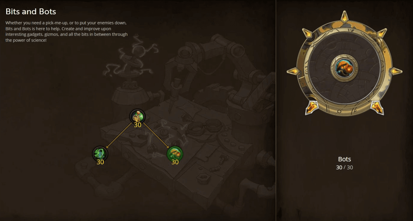 Bits and Bots specialization tree