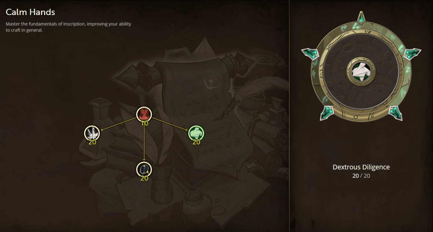Calm Hands Specialization Tree