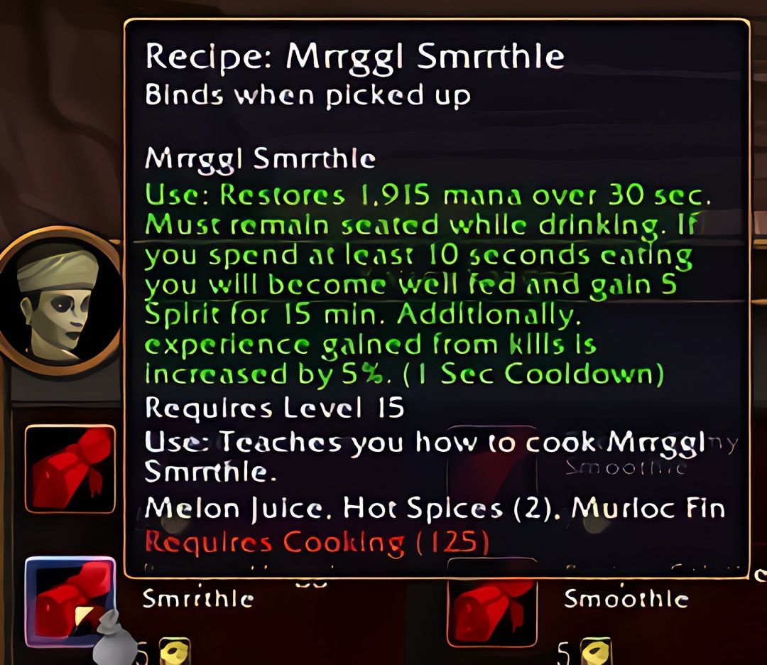 配方:姆勒咕 斯姆勒特(Mrrggl Smrrthle)in World of Warcraft: Forever