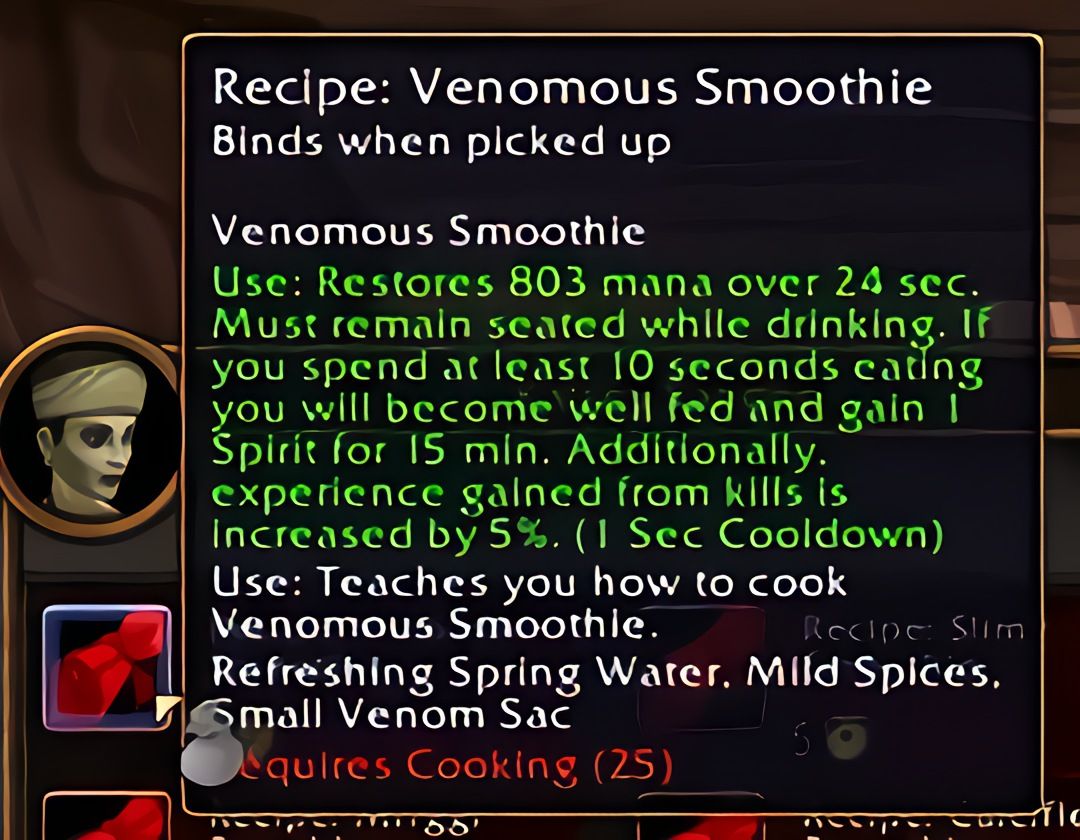 配方:毒性冰沙(Venomous Smoothie)in World of Warcraft: Forever