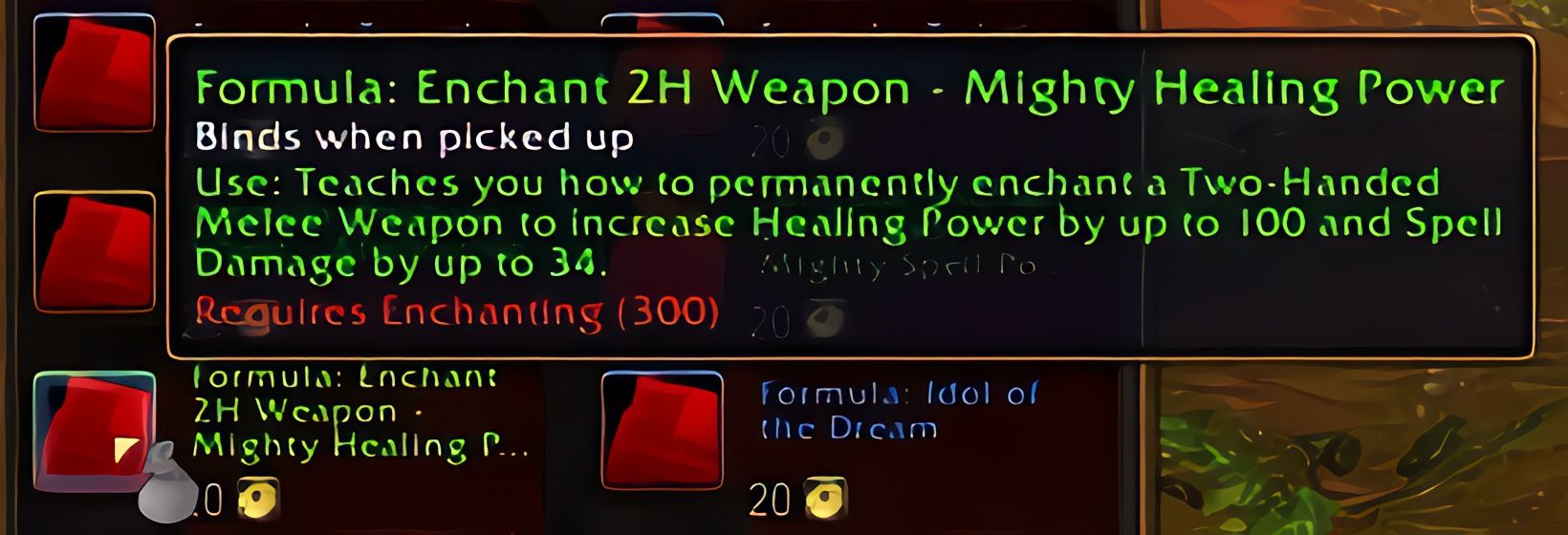 配方:双手武器附魔——强大治疗强效 (Enchant 2H Weapon - Mighty Healing Power) 在 World of Warcraft: Forever