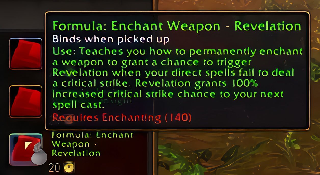 配方:武器附魔——启示 (Enchant Weapon - Revelation) 在 World of Warcraft: Forever